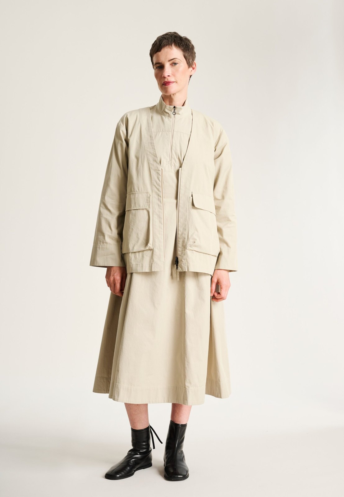 Tazuke Dress With Zipper Stone 15398