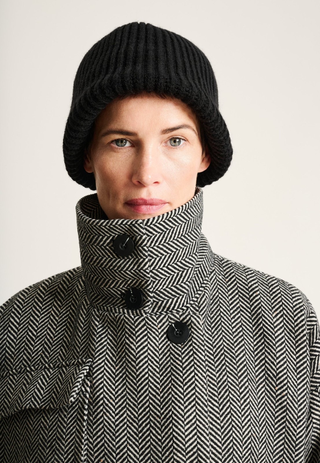 Nishin Long Coat Herringbone 15437
