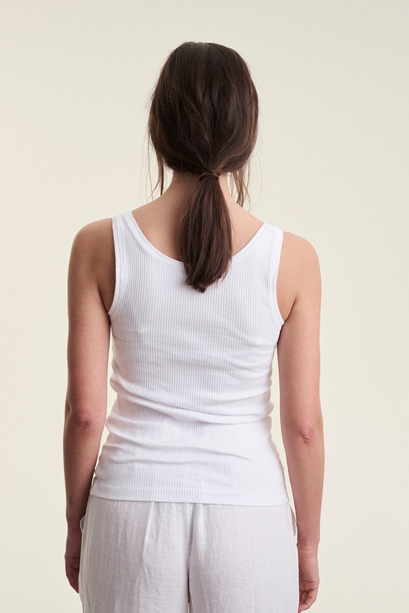 Naibu Ribbed Tank Top White 15244