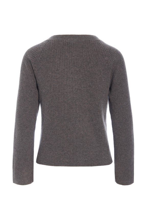 Kumo Cashmere Raglan Blouse Shark Melange 15345
