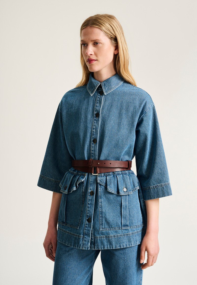 Hayato Long Jacket Blue Denim 15277