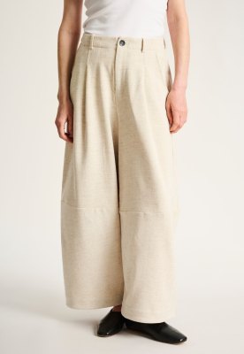 Shinji Wide Trousers Ivory Melange 15390