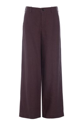 Lazy Linen Straight Pants Raisin 14987