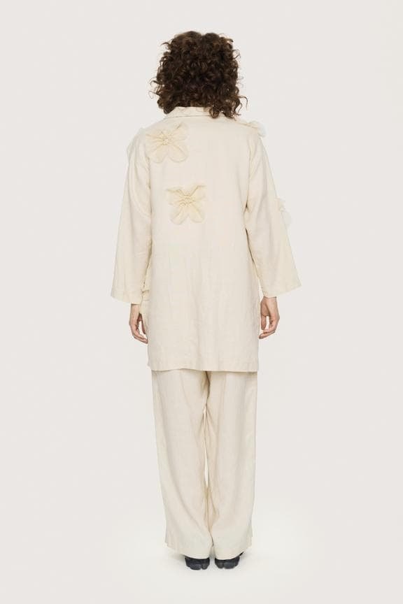 Lazy Linen Trousers with Pockets Ivory 14385