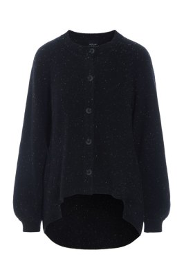 Shinabi cardigan with buttons black w. sprinkles 15466