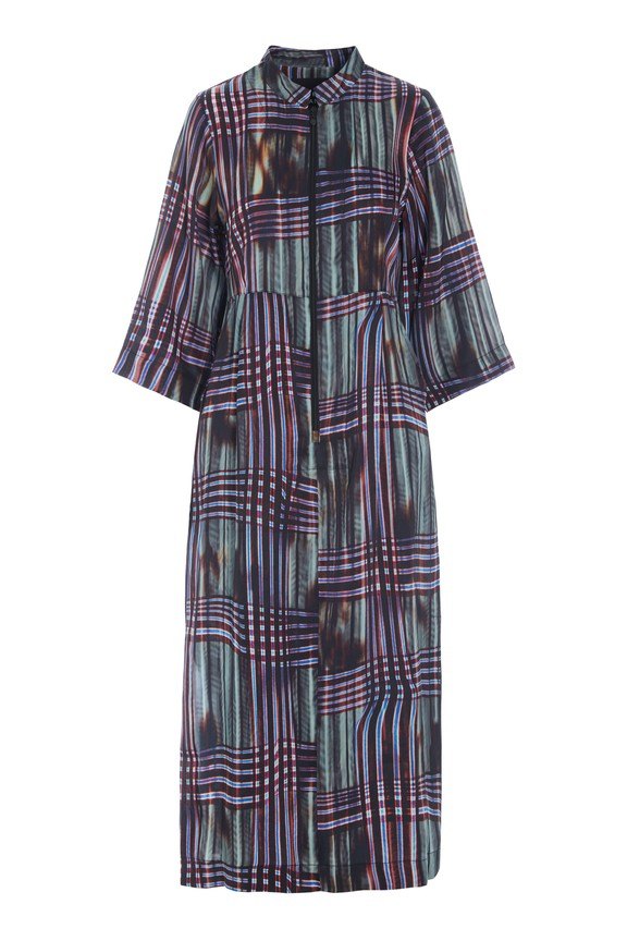 Shinobe Dress with Zip Seaside Check 15407