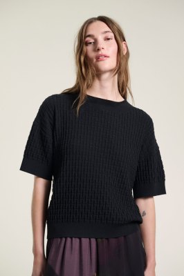 Saku Short Sleeved Blouse Black 15175