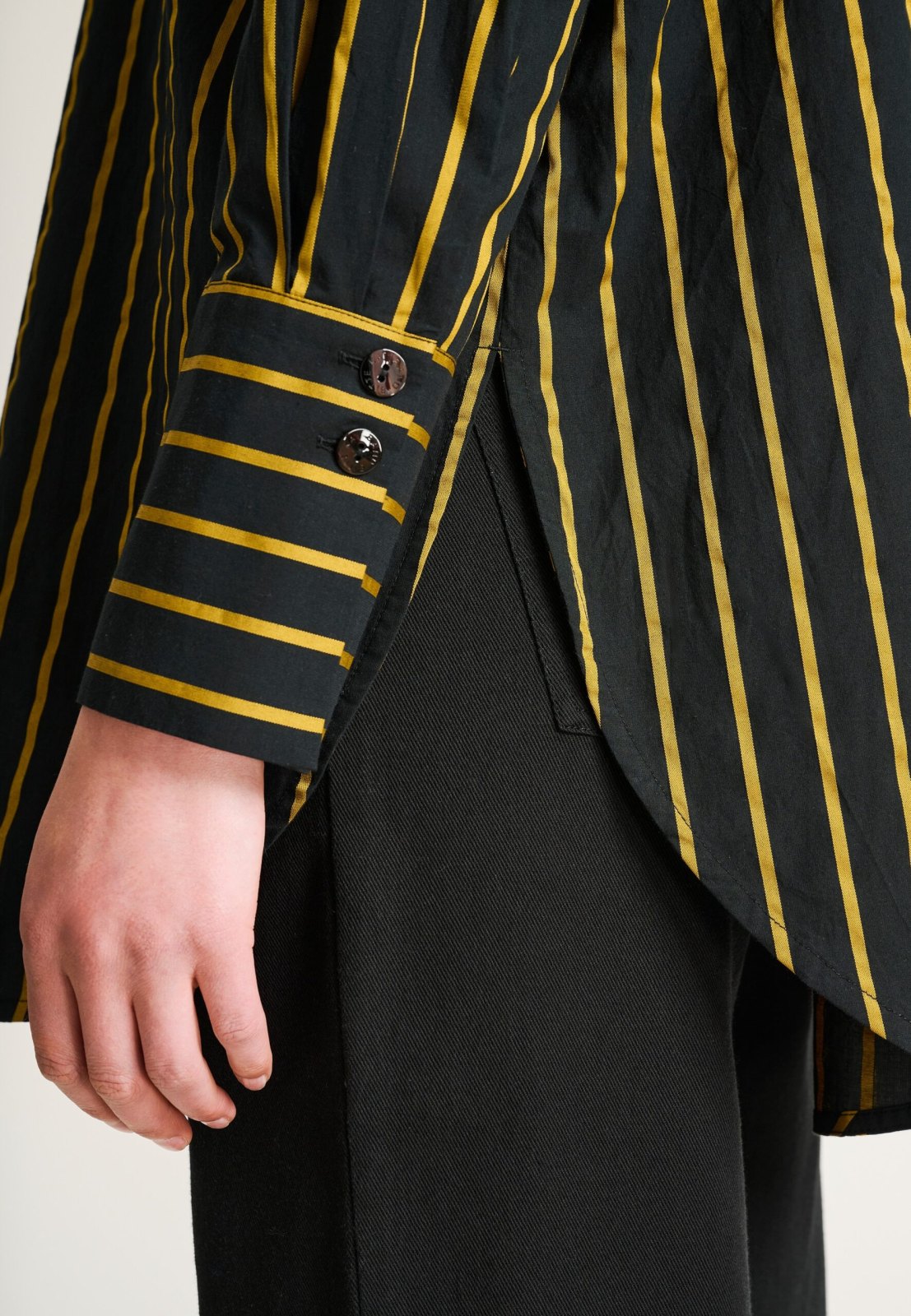 Golden Stripes Oversized Shirt Black Golden Stripes 15310
