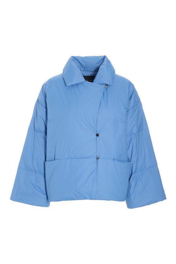 Feather Down Lapel Jacket Lake Blue 15429