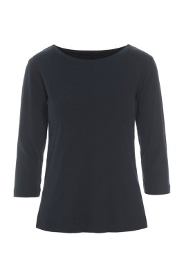 Naibu Rib 3/4 Sleeve Blouse Black 15070