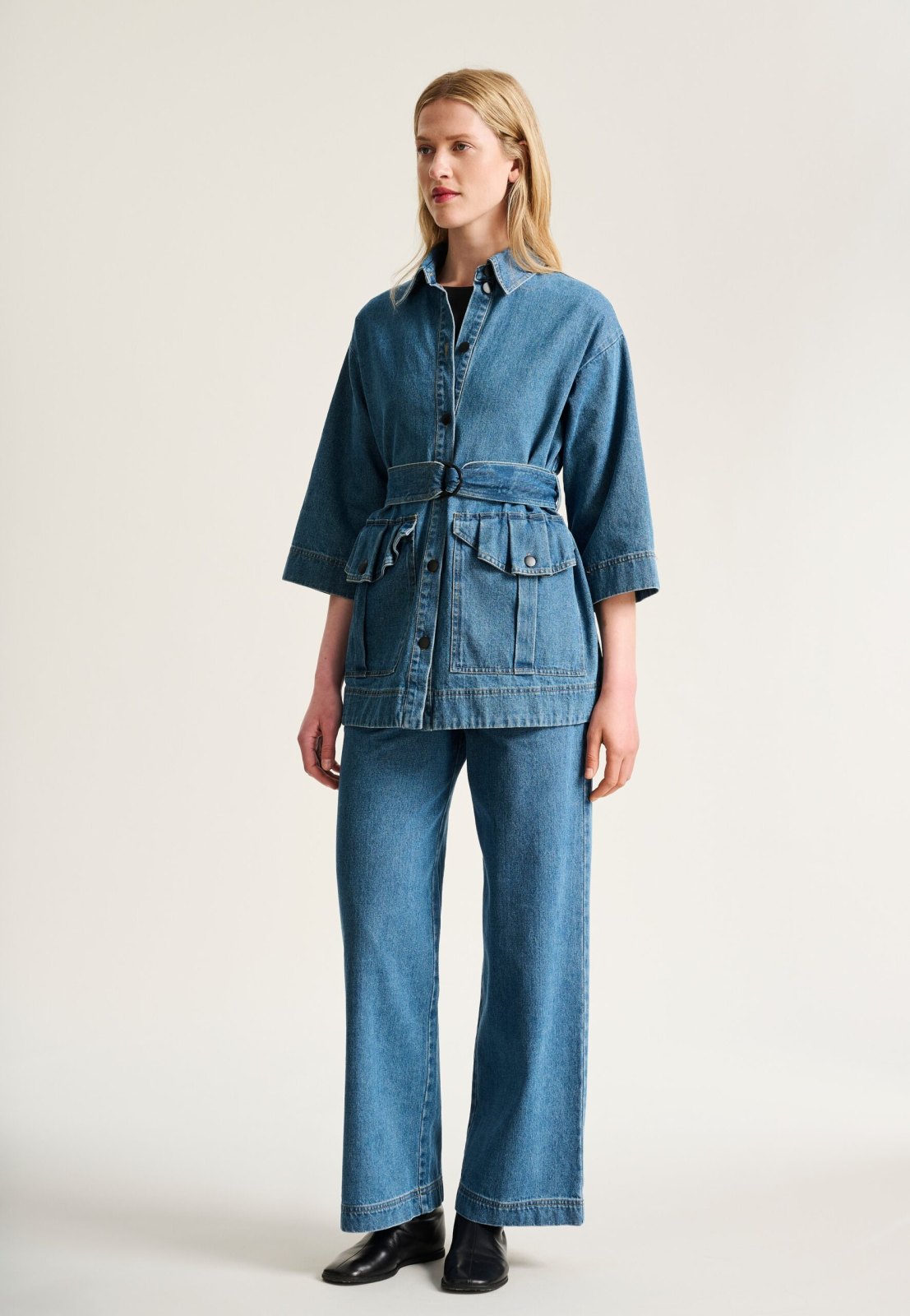 Hayato Long Jacket Blue Denim 15277