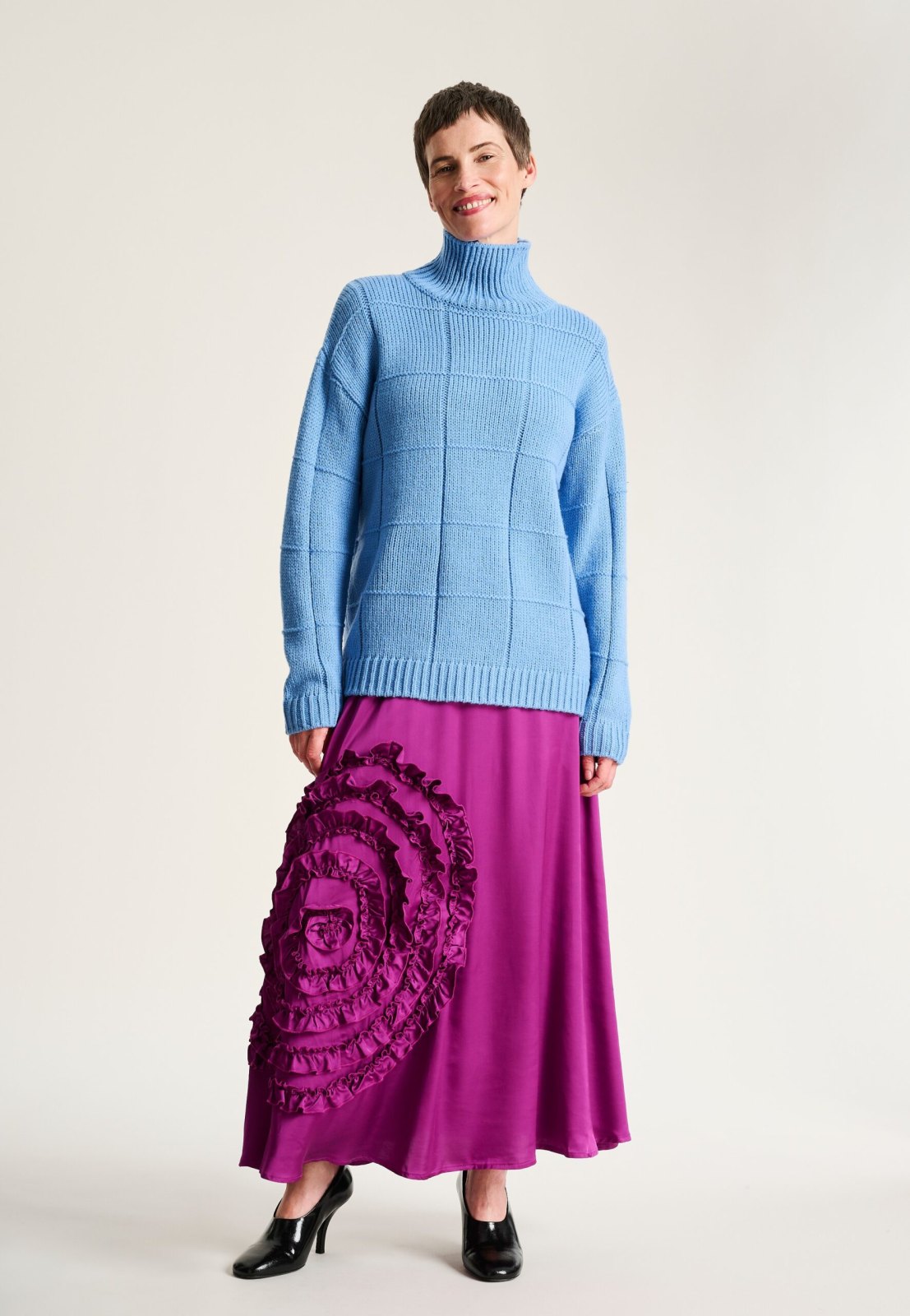 Nitto High-Neck Blouse Lake Blue 15447