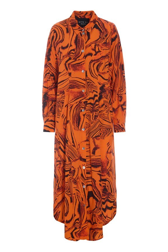 Iki Fsc Shirt Dress Orange Oysters 15338