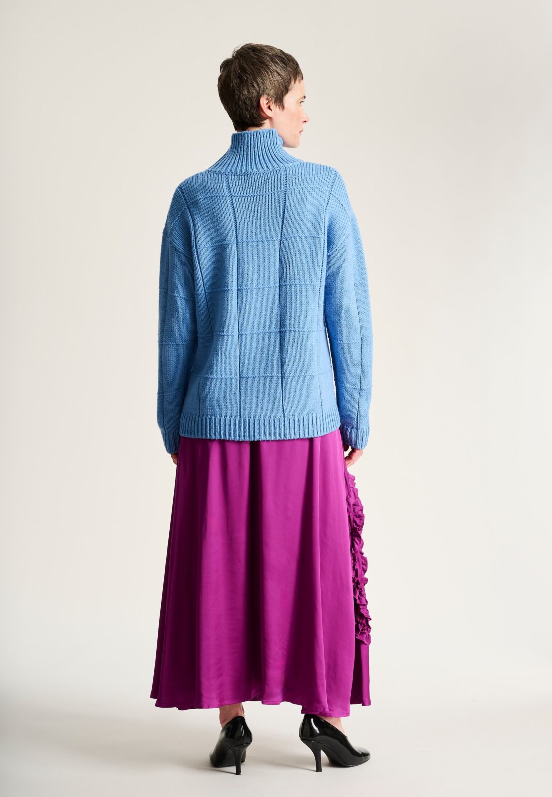 Nitto High-Neck Blouse Lake Blue 15447