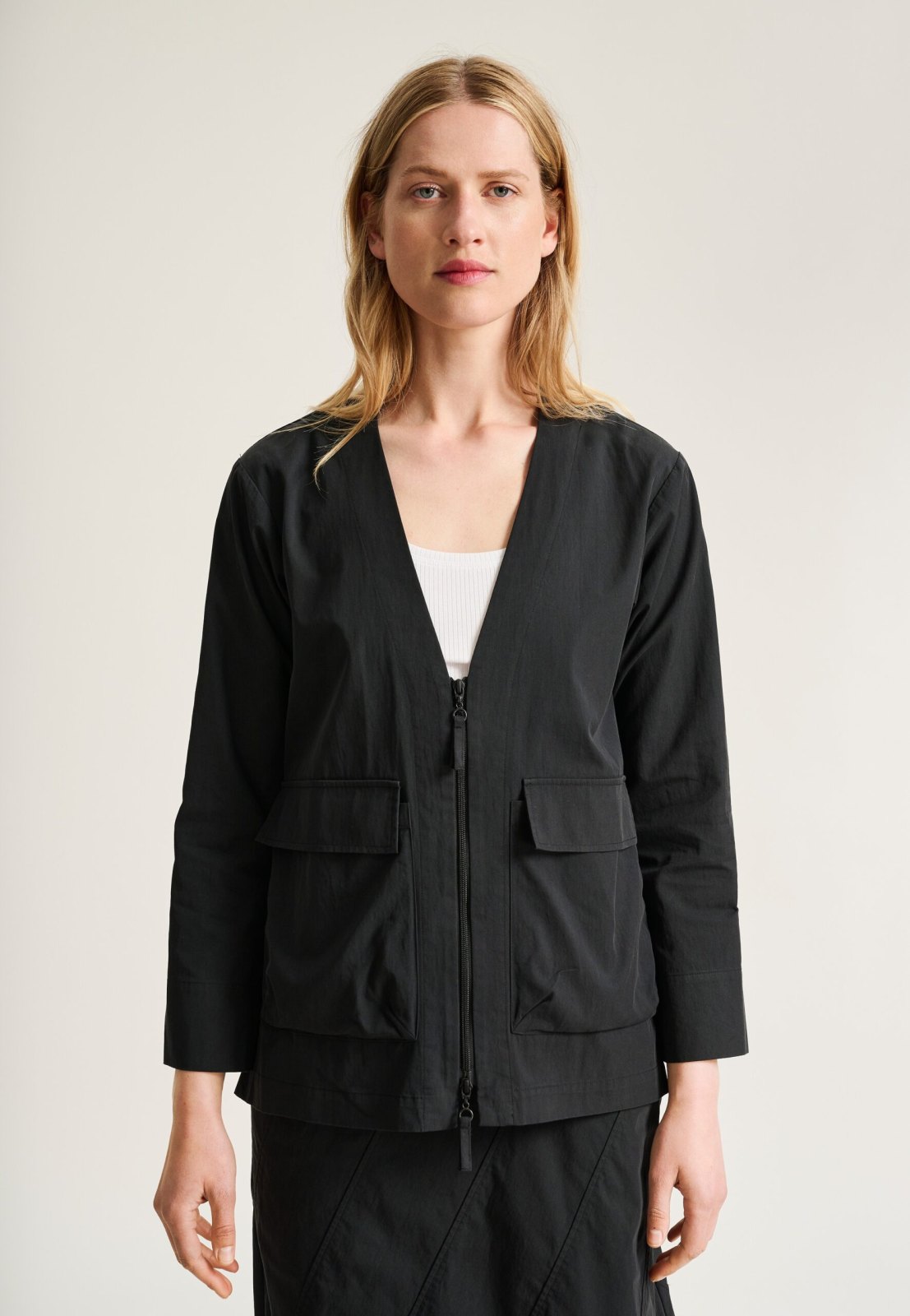 Tazuke Jacket With Zip Black 15399