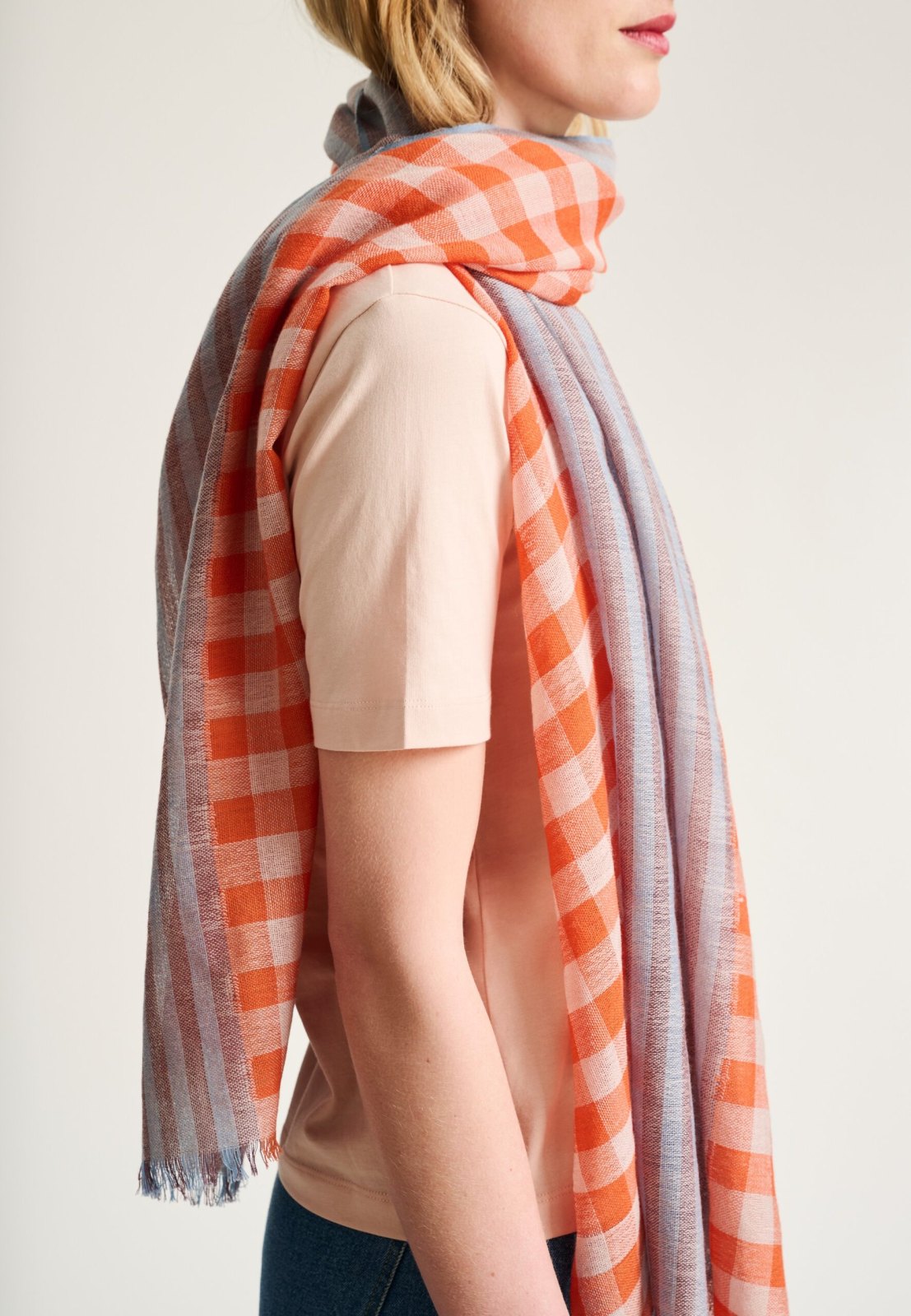 Checks'N' Stripes Scarf Dusty Rose Checks'N' Stripes 15472