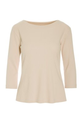Naibu Rib 3/4-sleeved Blouse Ivory 15317