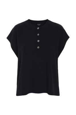 Kumo Cashmere Blouse With Buttons Black 15344