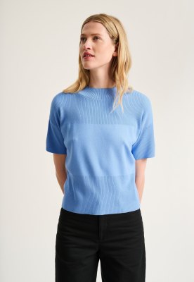 Akiko Short-Sleeved Blouse Lake Blue 15349