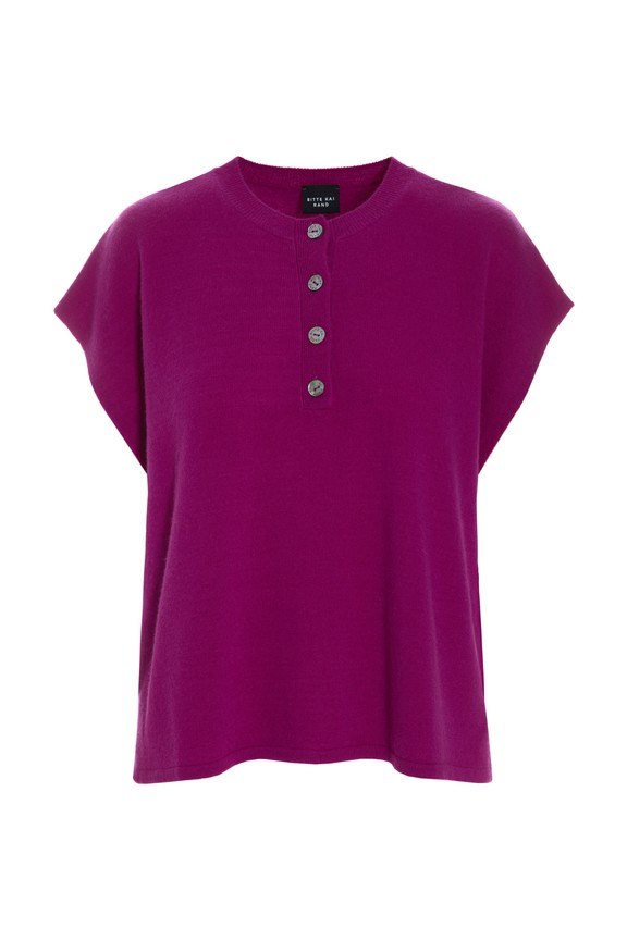 Kumo Cashmere Blouse With Buttons Pink Purple 15344