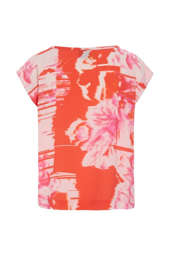 Haru FSC Blouse W. Round Neck Kimono Flower 15216