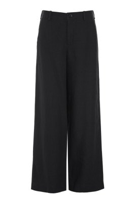 Lazy Linen Straight Pants Black 14987