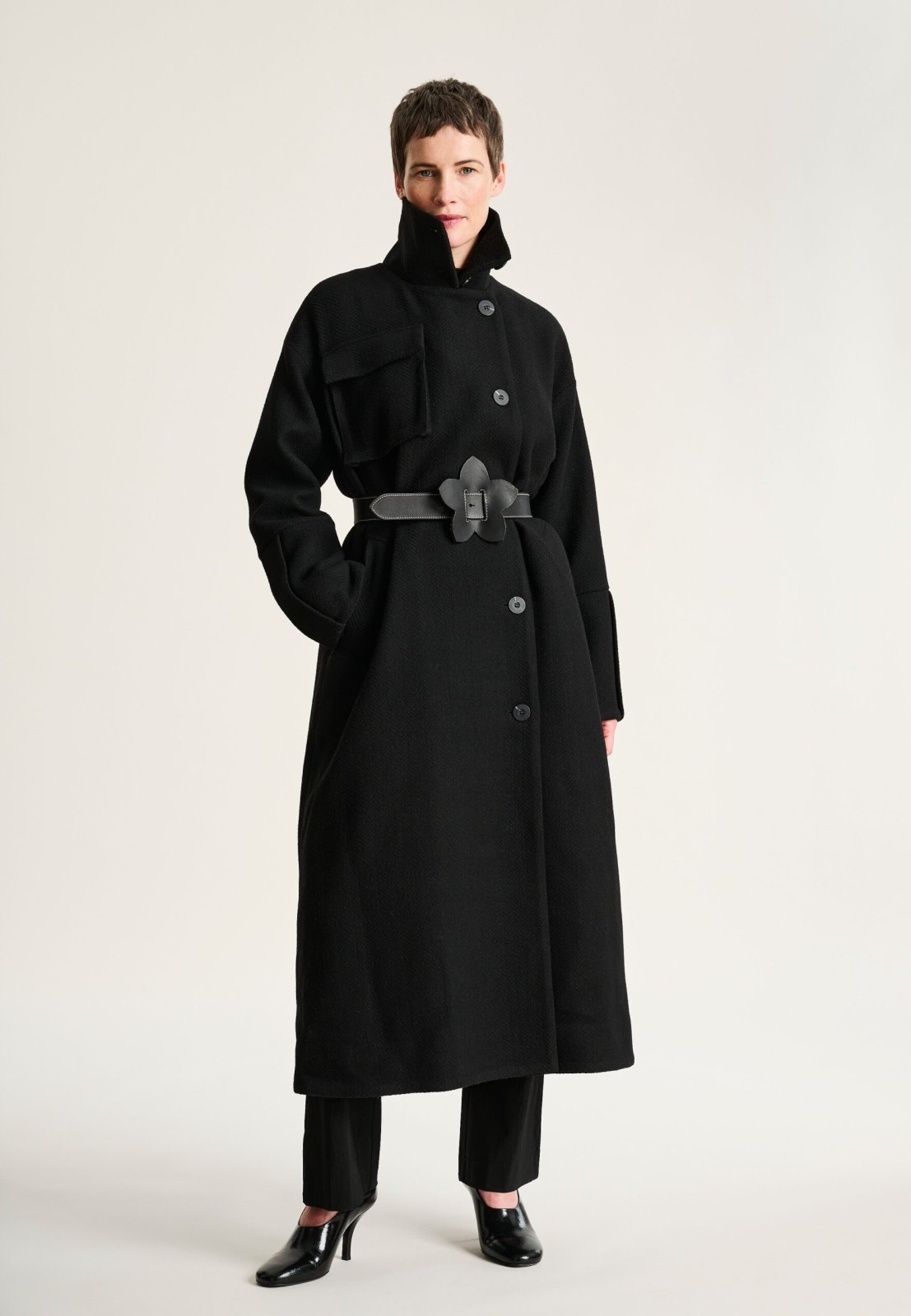 Nishin Long Coat Black 15437