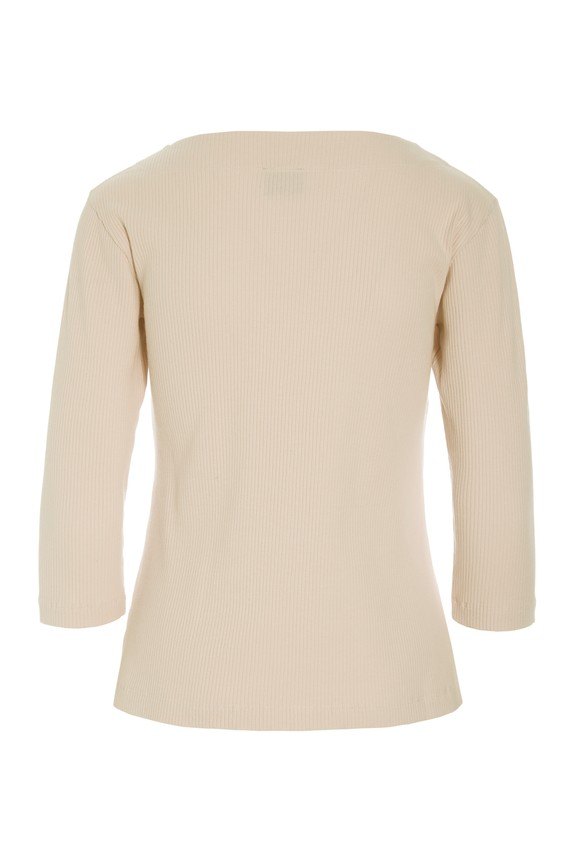 Naibu Rib 3/4-sleeved Blouse Ivory 15317